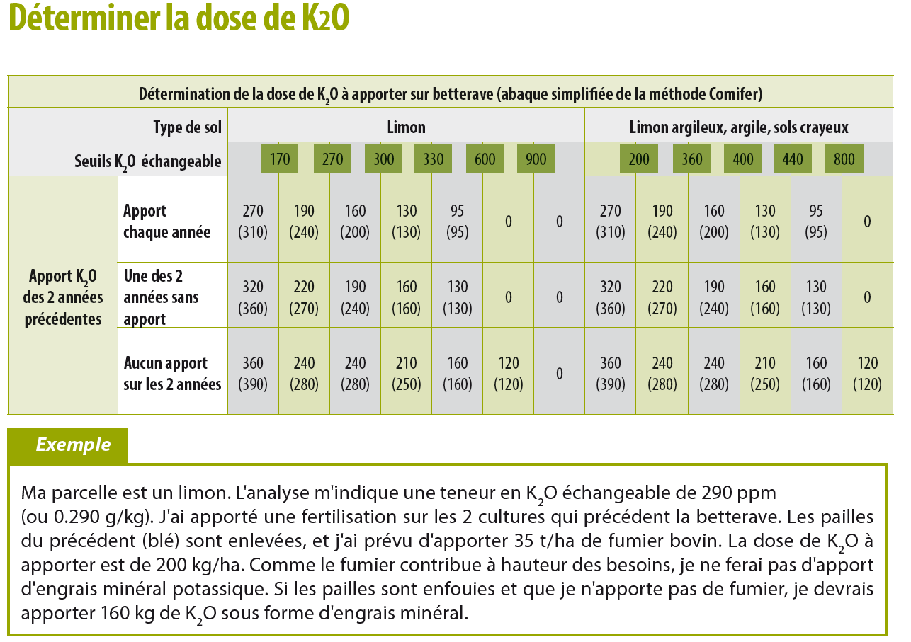 Table Conseils Potassium