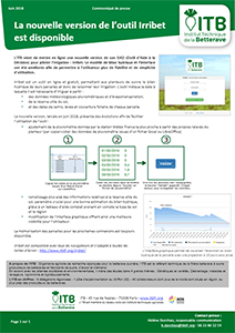La nouvelle version de l'outil Irribet est disponible